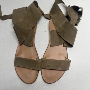 Seychelles womens leather strappy flat sandals size 8 made in Italy